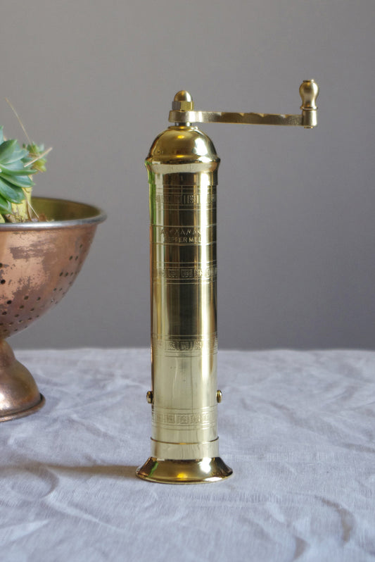 Alexander 230mm Handcrafted Brass Pepper Mill No.104 by The Brass Pepper Mill Company