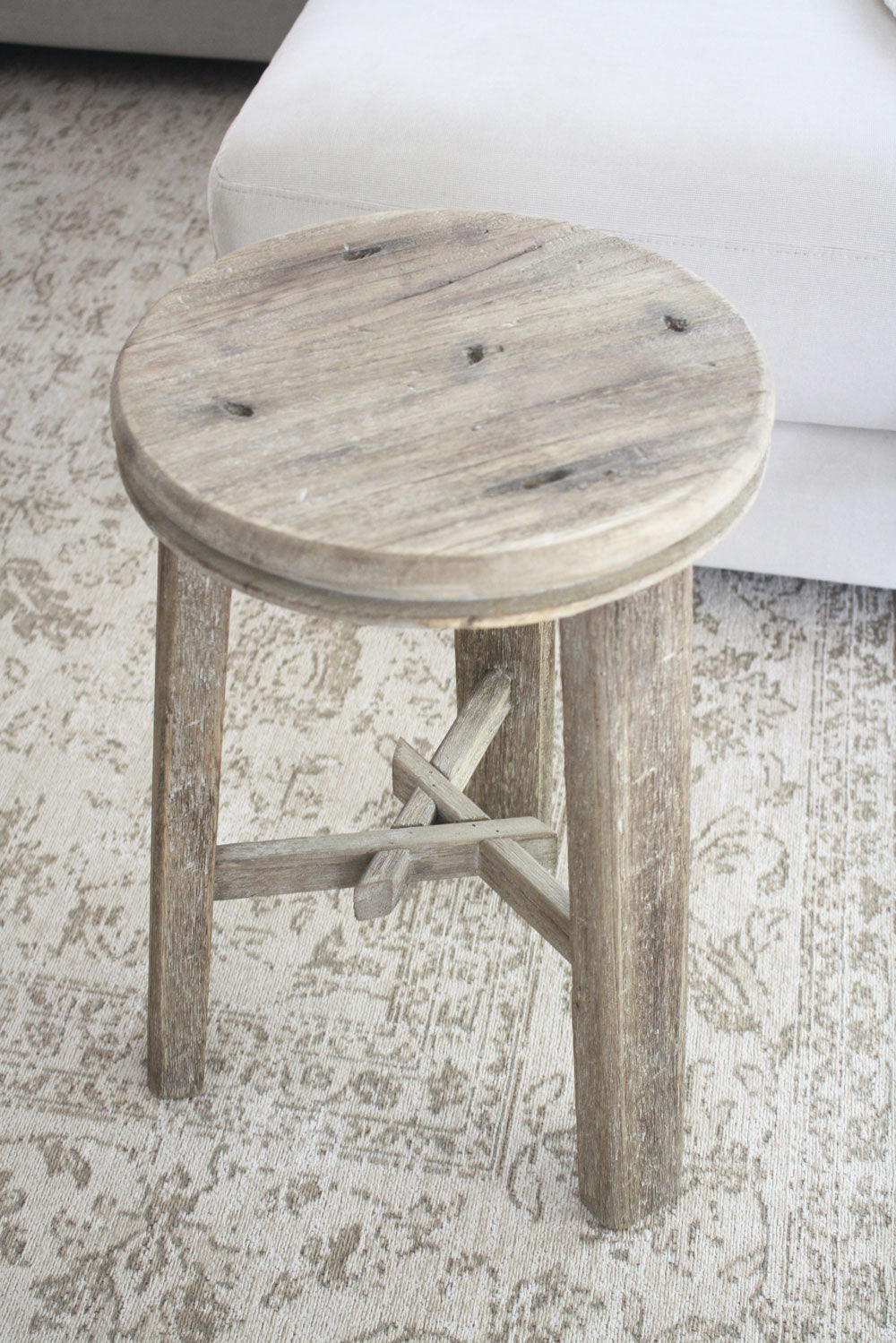 Rustic Round Wood Stool