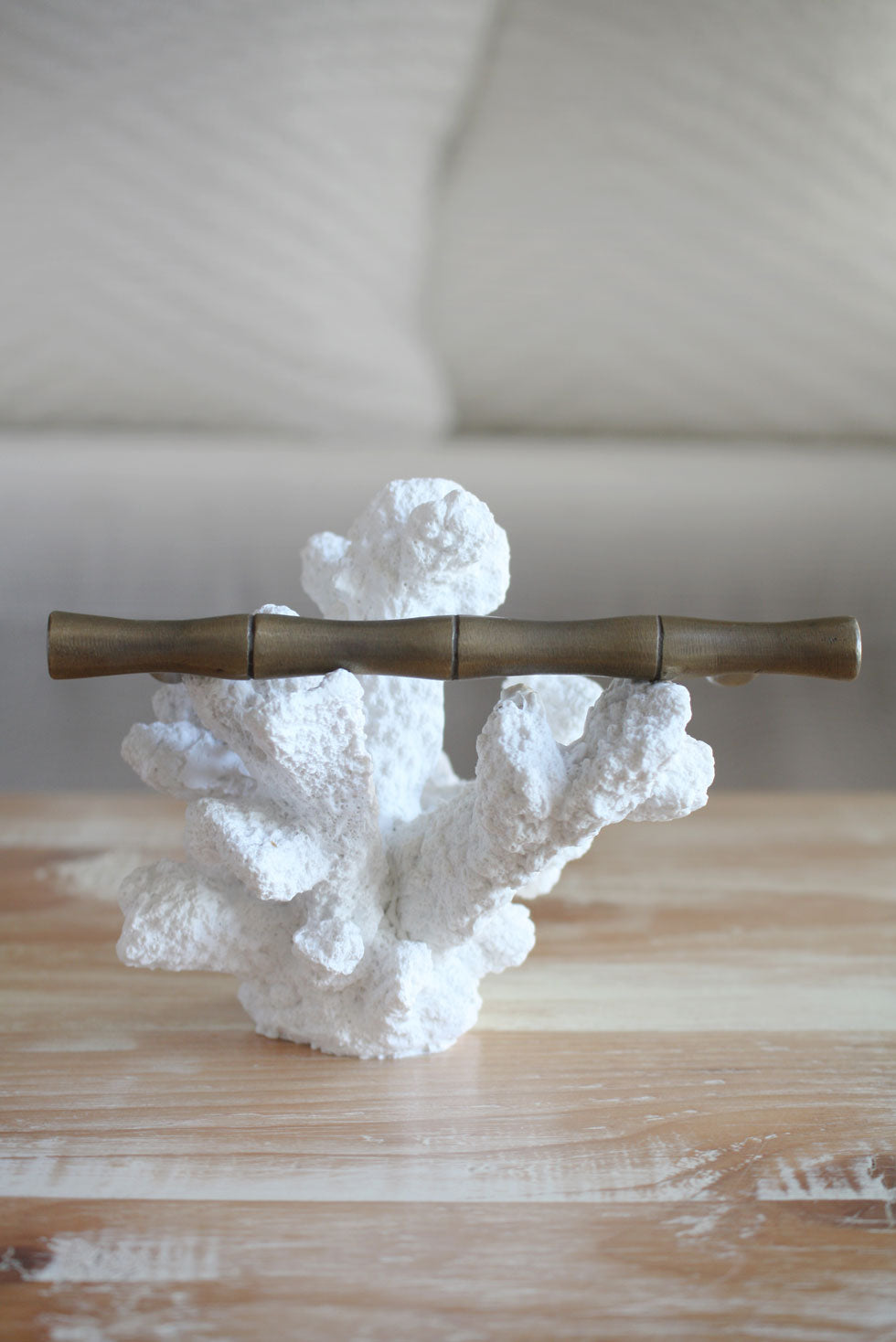 Brass Bamboo Cabinet Pull / Handle - Large