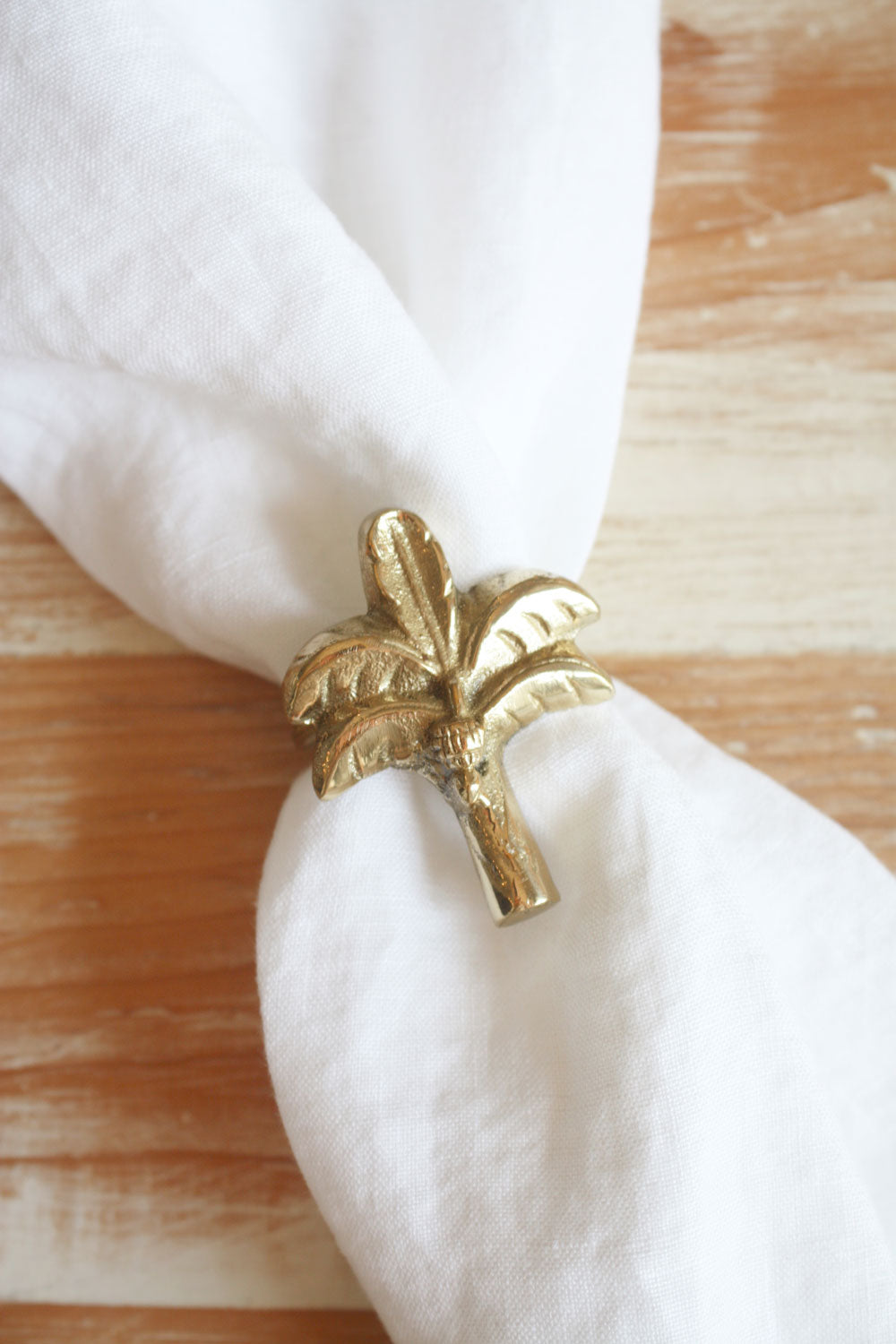Brass Banana Palm Napkin Ring