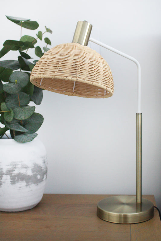 Camden Metal + Rattan Lamp