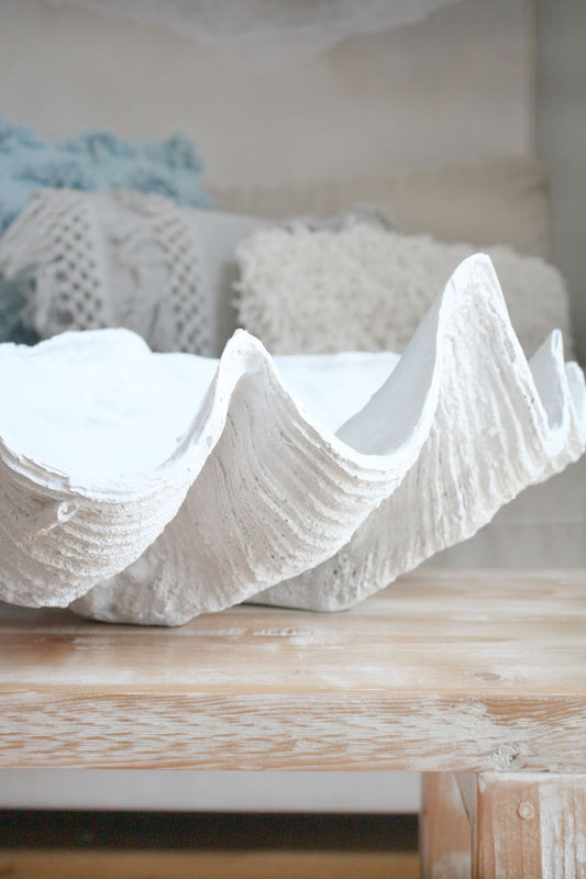 Clam Shell White XLarge 69cm Wide - Resin