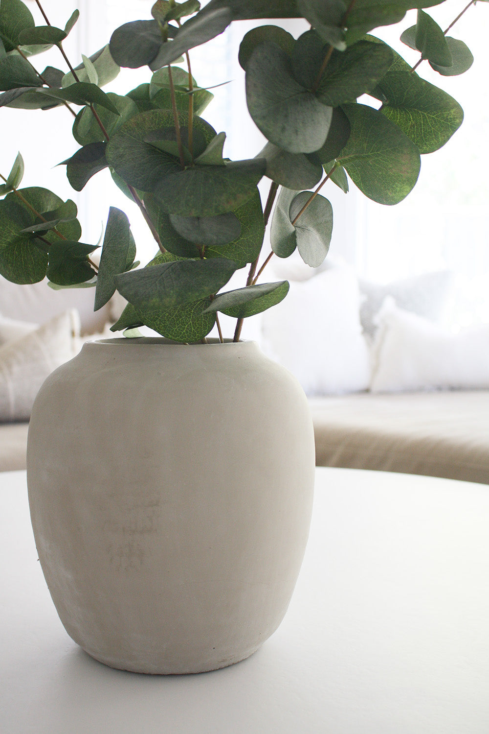 Faux Silver Dollar Eucalyptus Leaf Spray 87cm