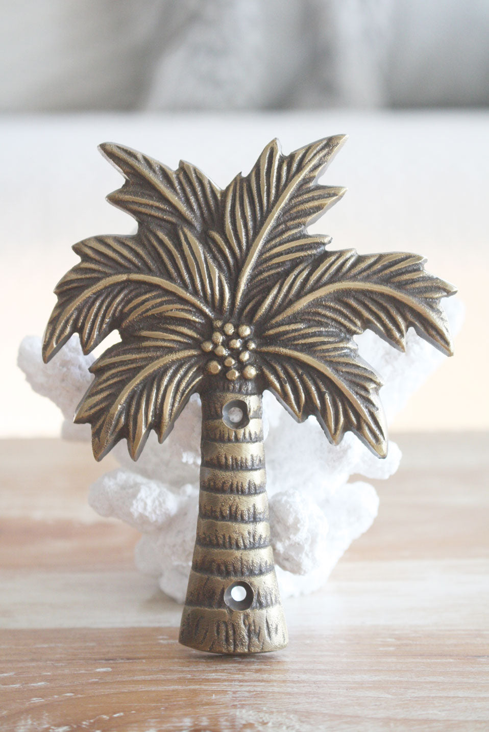Brass Coconut Palm Tree Plaque