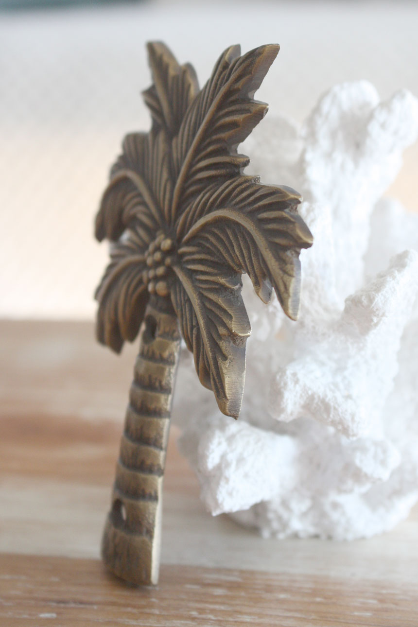 Brass Coconut Palm Tree Plaque