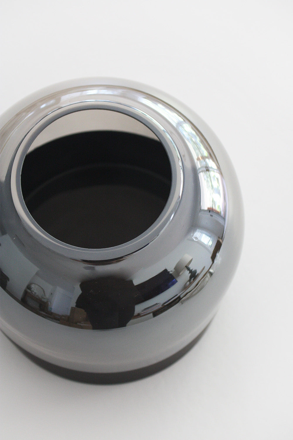 Band Glass Vase - Smoke + Black