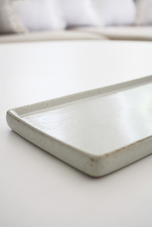 Dunes Porcelain Rectangle Plate - Cream Sand