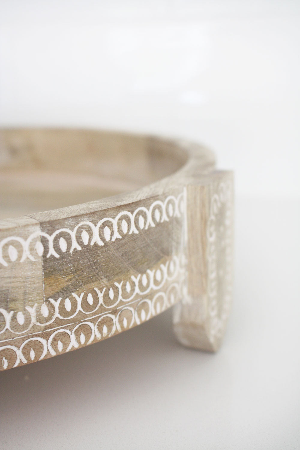 Tiare Wood Tray 31cm White Washed