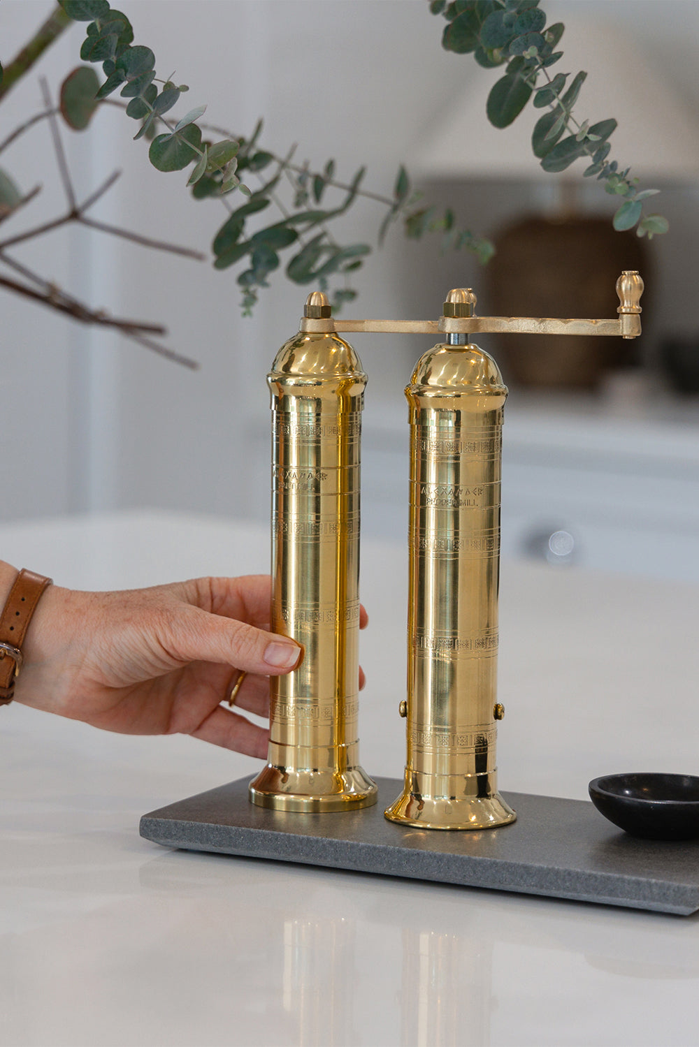 Alexander 230mm Handcrafted Brass Salt Mill No.109 by The Brass Pepper Mill Company