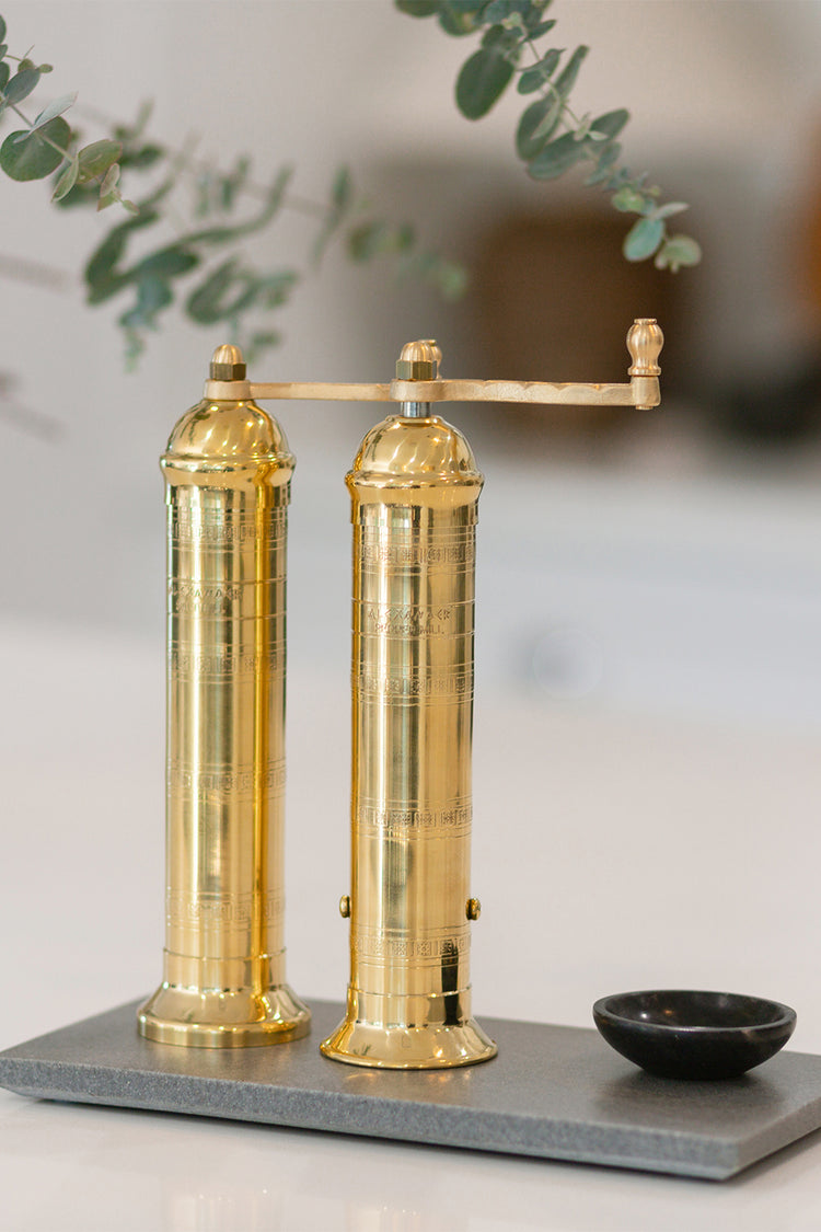 Alexander 230mm Handcrafted Brass Pepper Mill No.104 by The Brass Pepper Mill Company