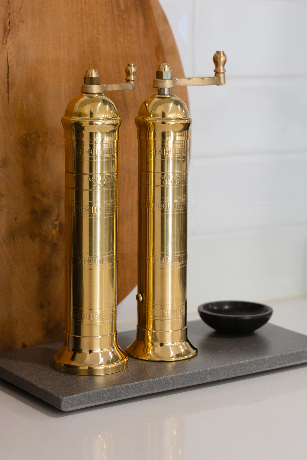 Alexander 230mm Handcrafted Brass Salt Mill No.109 by The Brass Pepper Mill Company