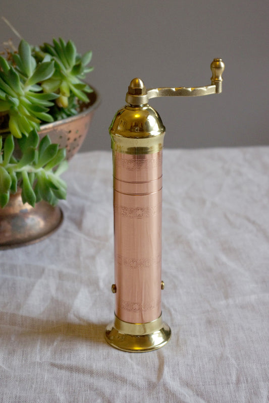 Alexander 230mm Handcrafted Copper & Brass Pepper Mill No.414 by The Brass Pepper Mill Company