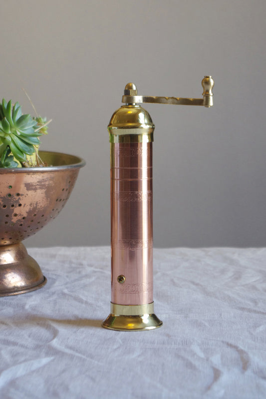 Alexander 230mm Handcrafted Copper & Brass Salt Mill No.419 by The Brass Pepper Mill Company