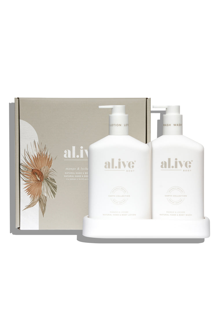 al.ive - Mango and Lychee Wash and Lotion Duo + Tray