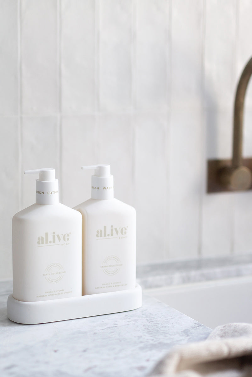 al.ive - Mango and Lychee Wash and Lotion Duo + Tray