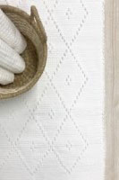 Hand Woven Portuguese Bath Mat - Large White