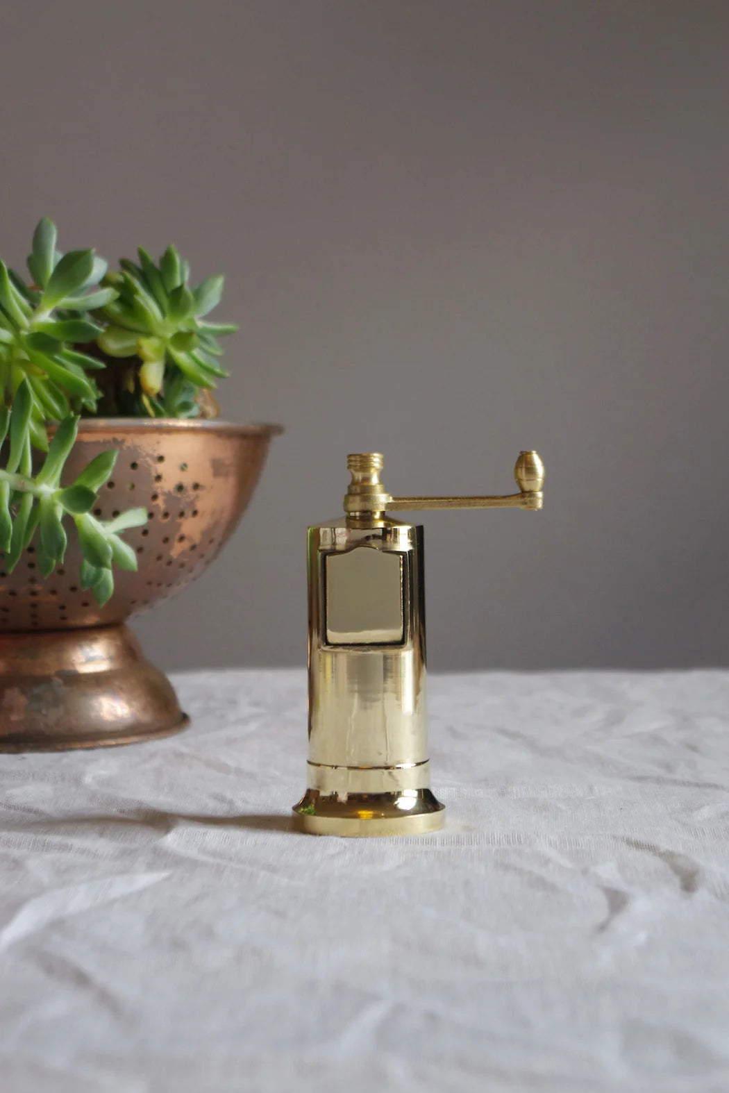 Alexander 135mm Handcrafted Brass Pepper Mill No.006 by The Brass Pepper Mill Company