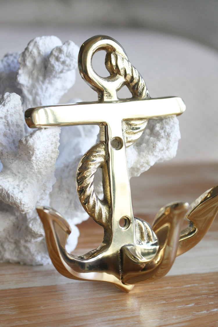 Brass Anchor Hook - Polished