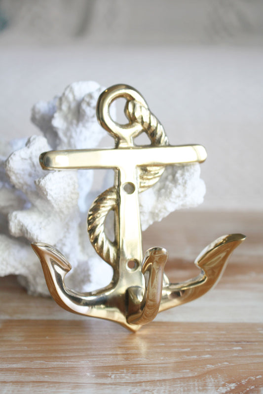 Brass Anchor Hook - Polished