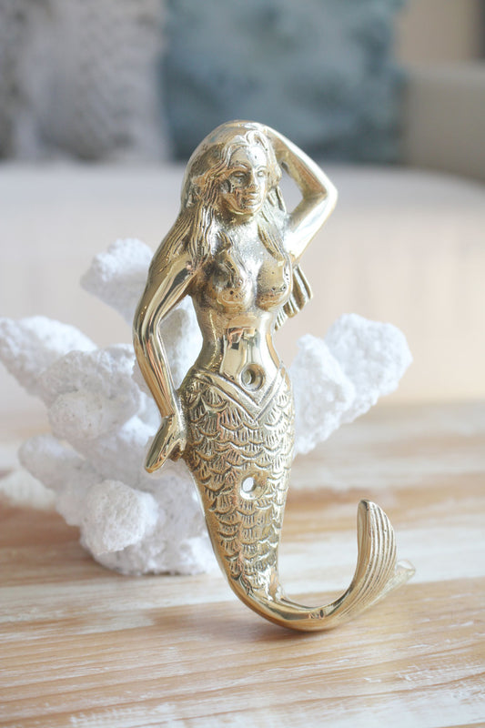 Brass Mermaid Hook - Polished