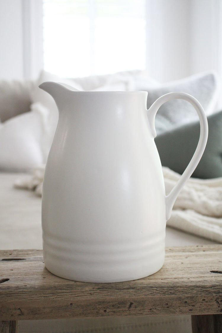 Grove White Ceramic Jug