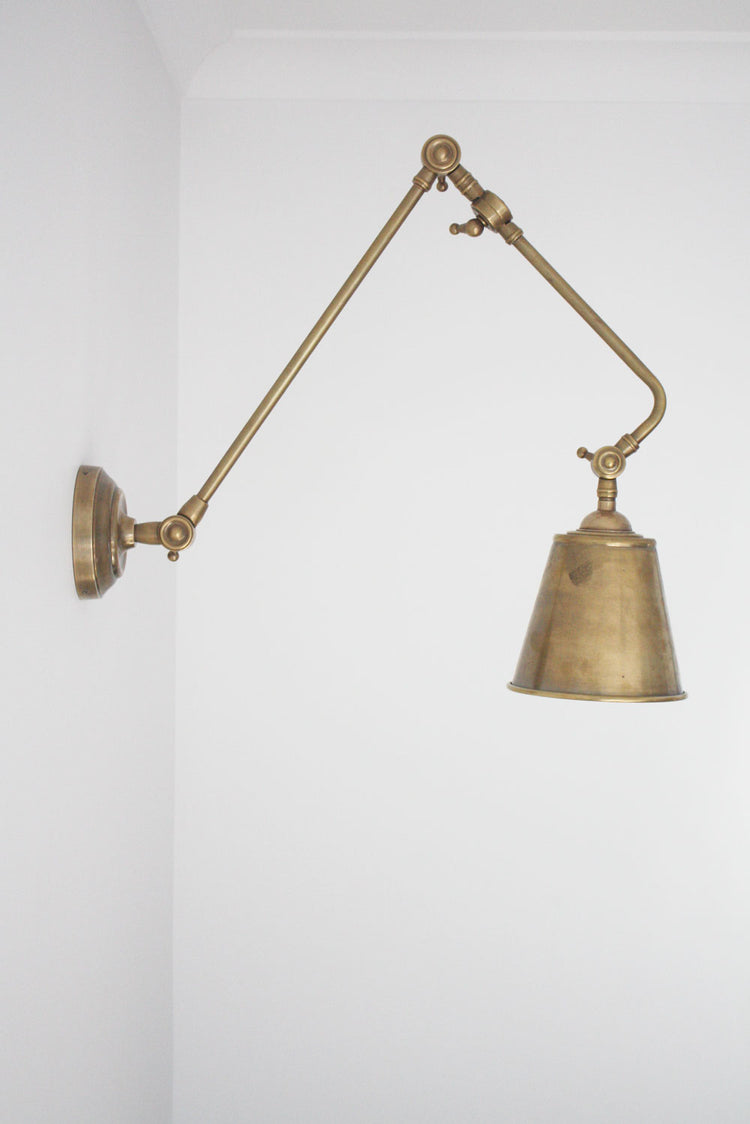 Cromwell Brass Adjustable Wall Light - Emac & Lawton