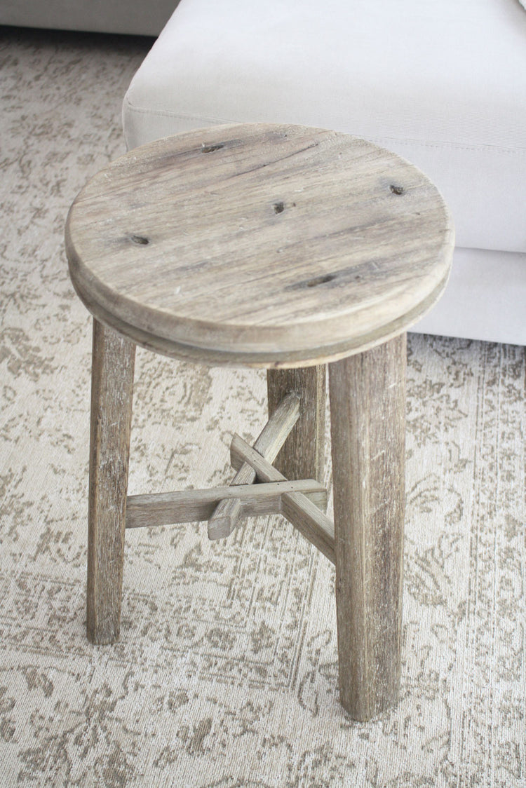 Rustic Round Wood Stool