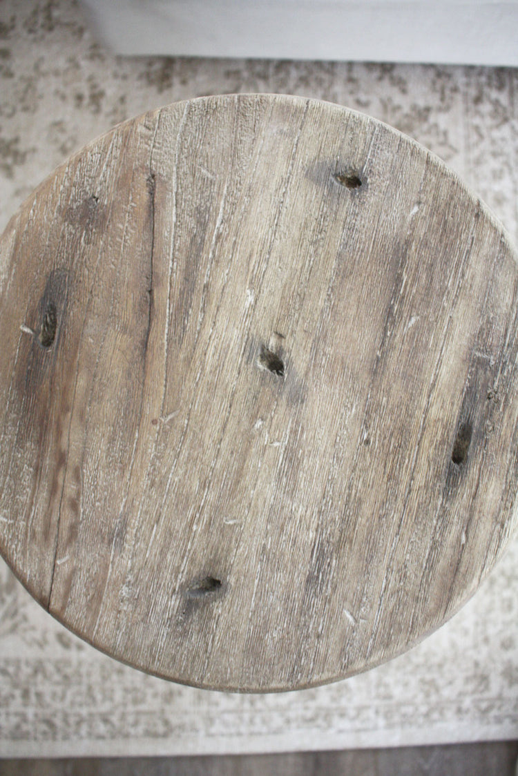 Rustic Round Wood Stool