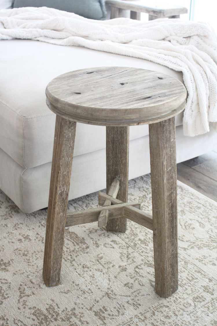 Rustic Round Wood Stool