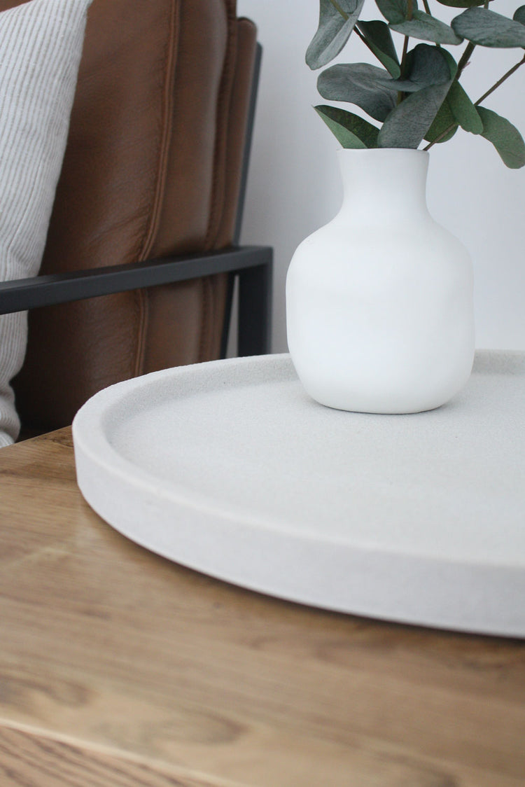 Concrete Round Tray 45cm - Cream