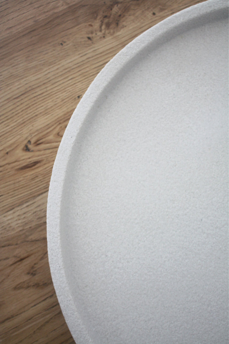 Concrete Round Tray 45cm - Cream