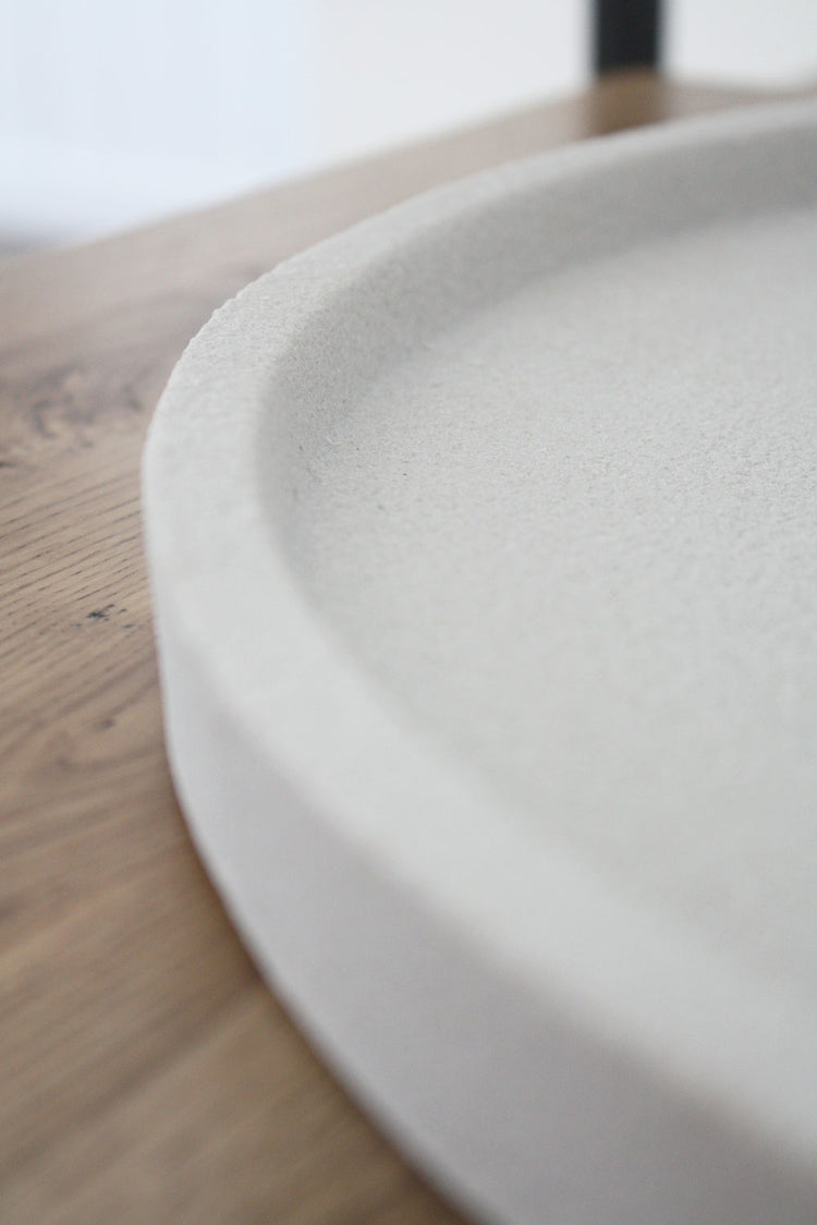 Concrete Round Tray 45cm - Cream