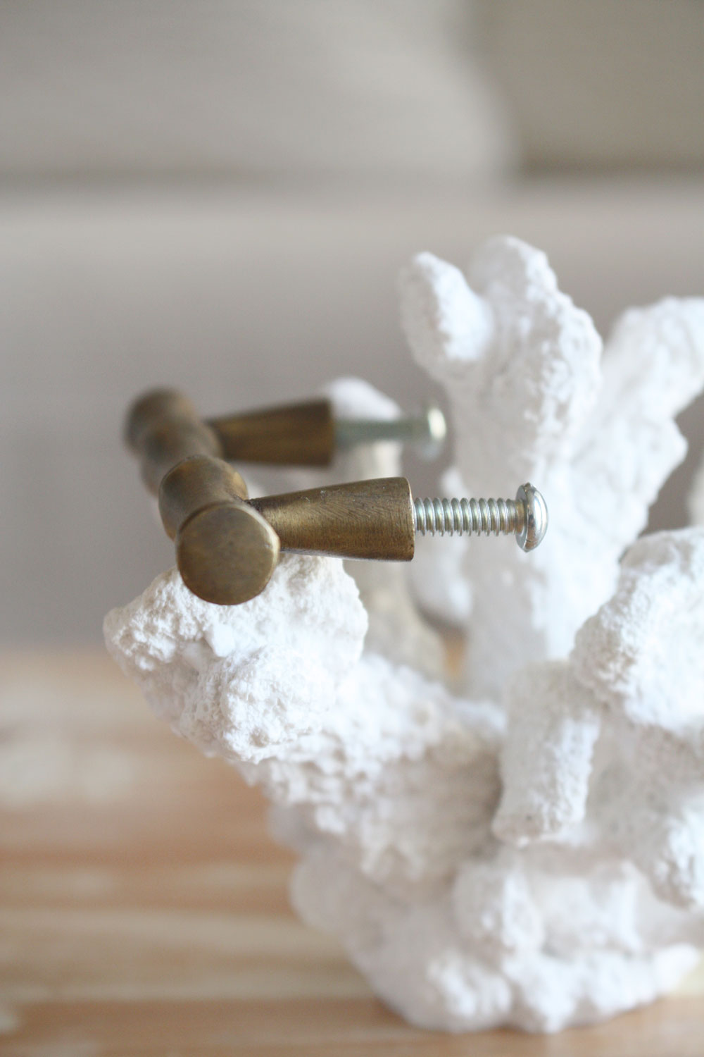 Brass Bamboo Cabinet Pull / Handle - Medium