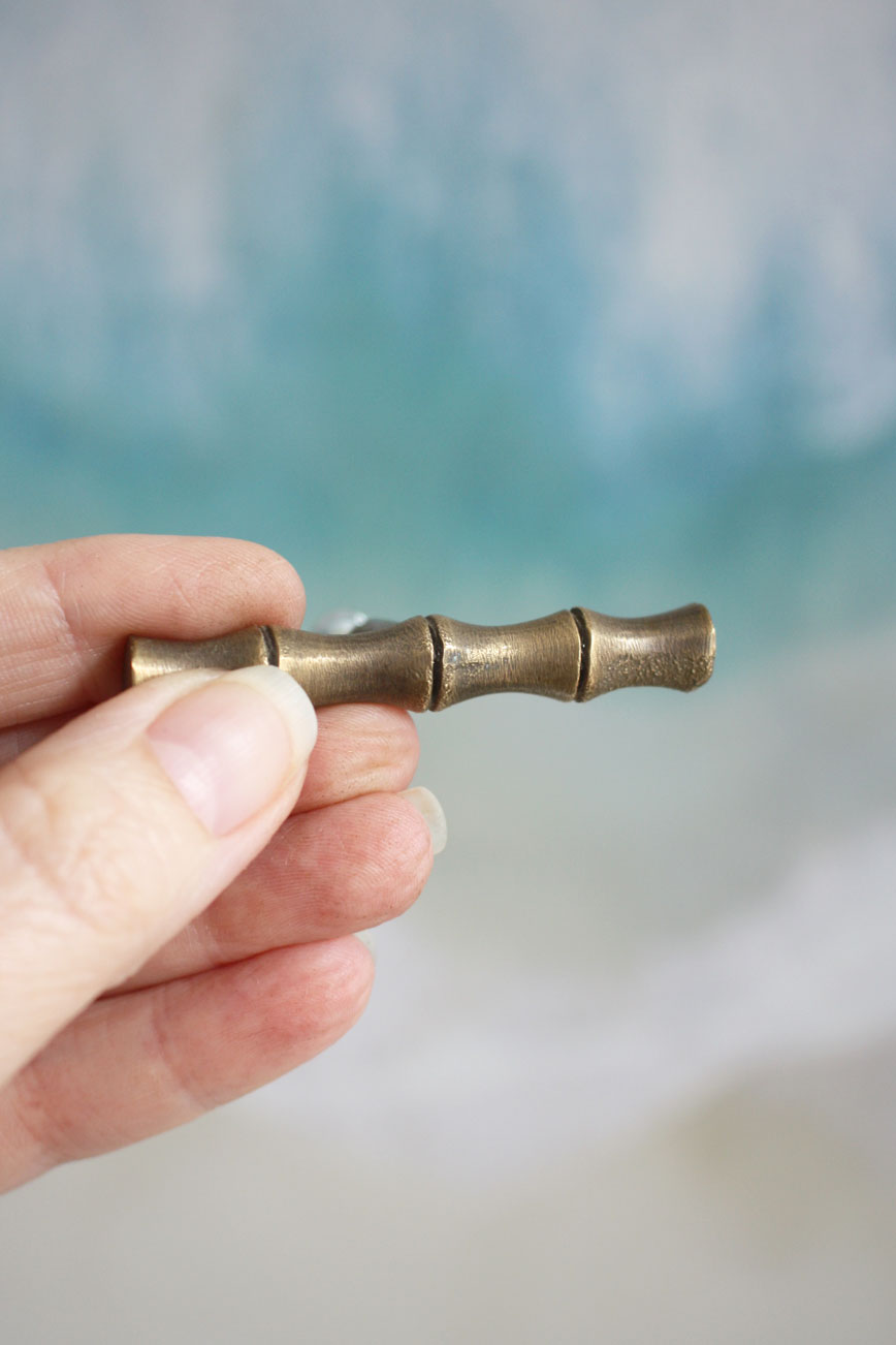 Brass Bamboo Cabinet Pull / Knob - Small