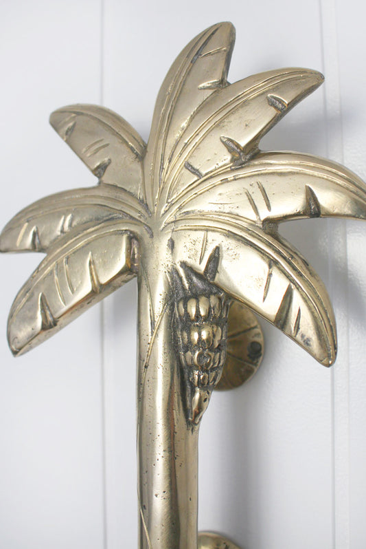 Brass Banana Palm Door Handle