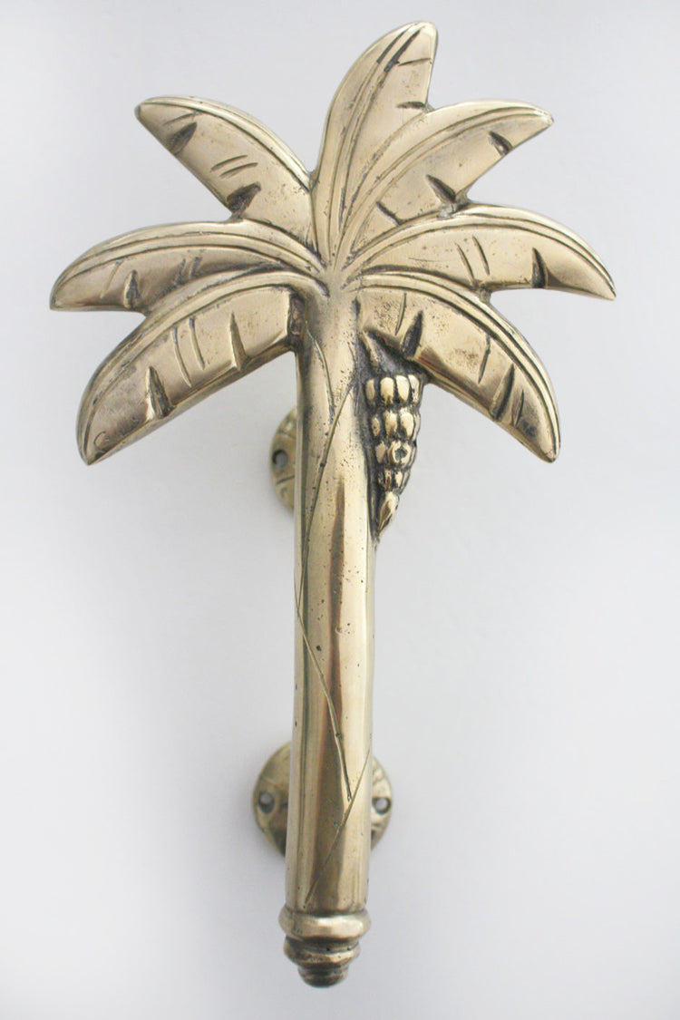 Brass Banana Palm Door Handle