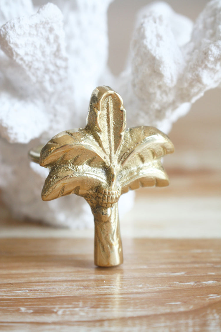 Brass Banana Palm Napkin Ring