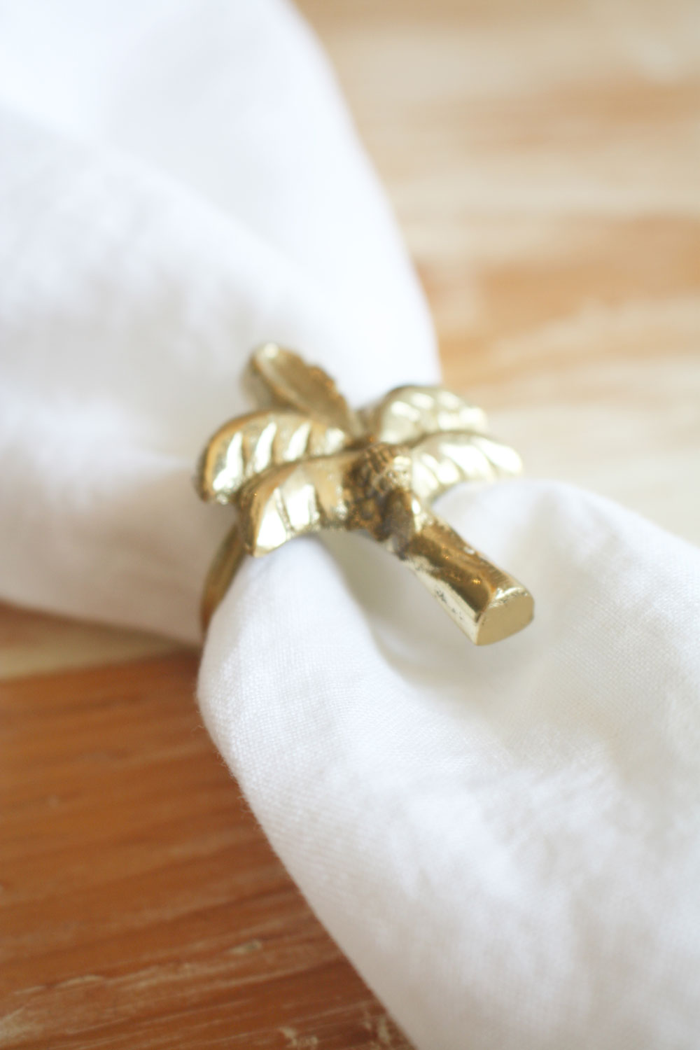 Brass Banana Palm Napkin Ring
