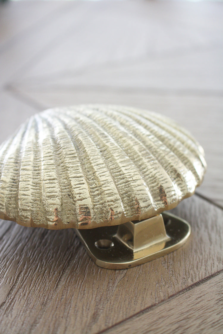 Brass Petite Scallop Shell Door Knocker