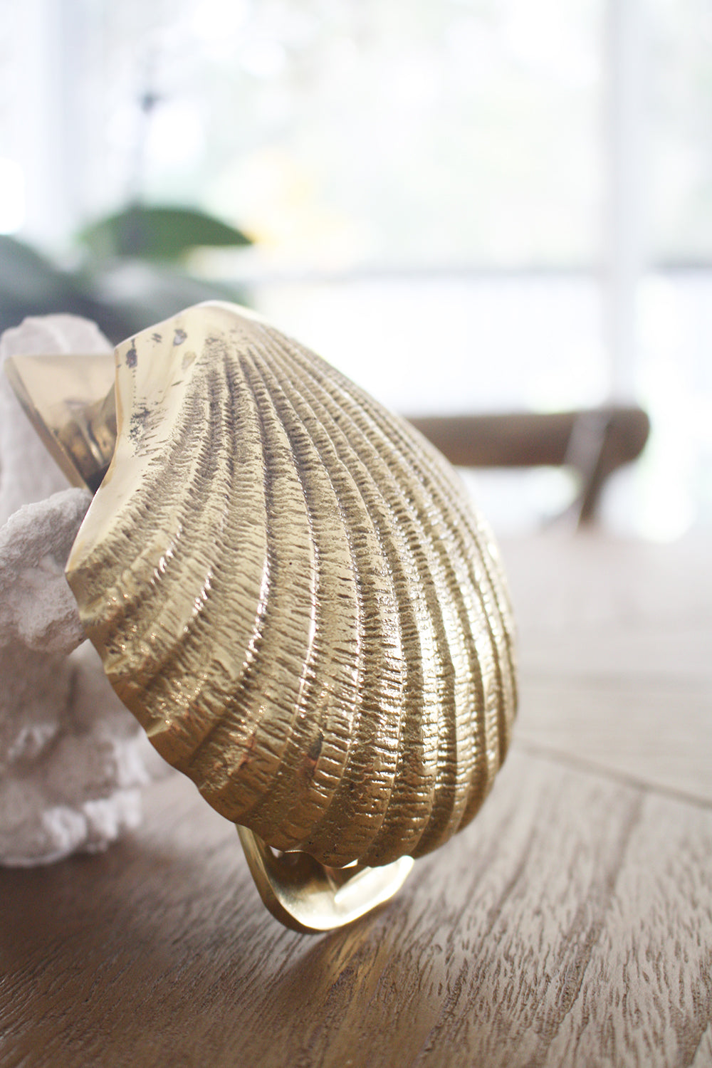 Brass Petite Scallop Shell Door Knocker