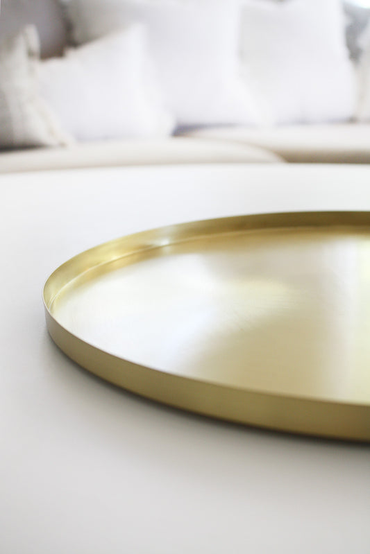 Brass Large Round Tray 35cm