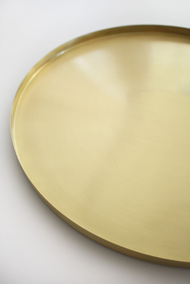 Brass Large Round Tray 35cm