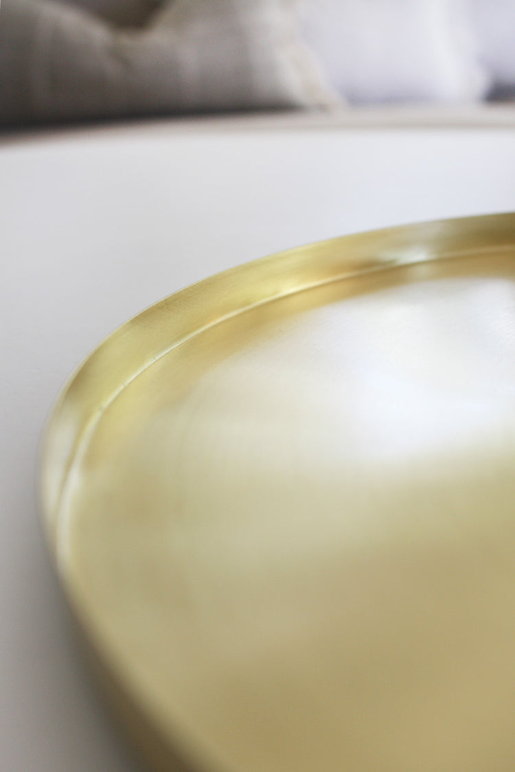 Brass Large Round Tray 35cm