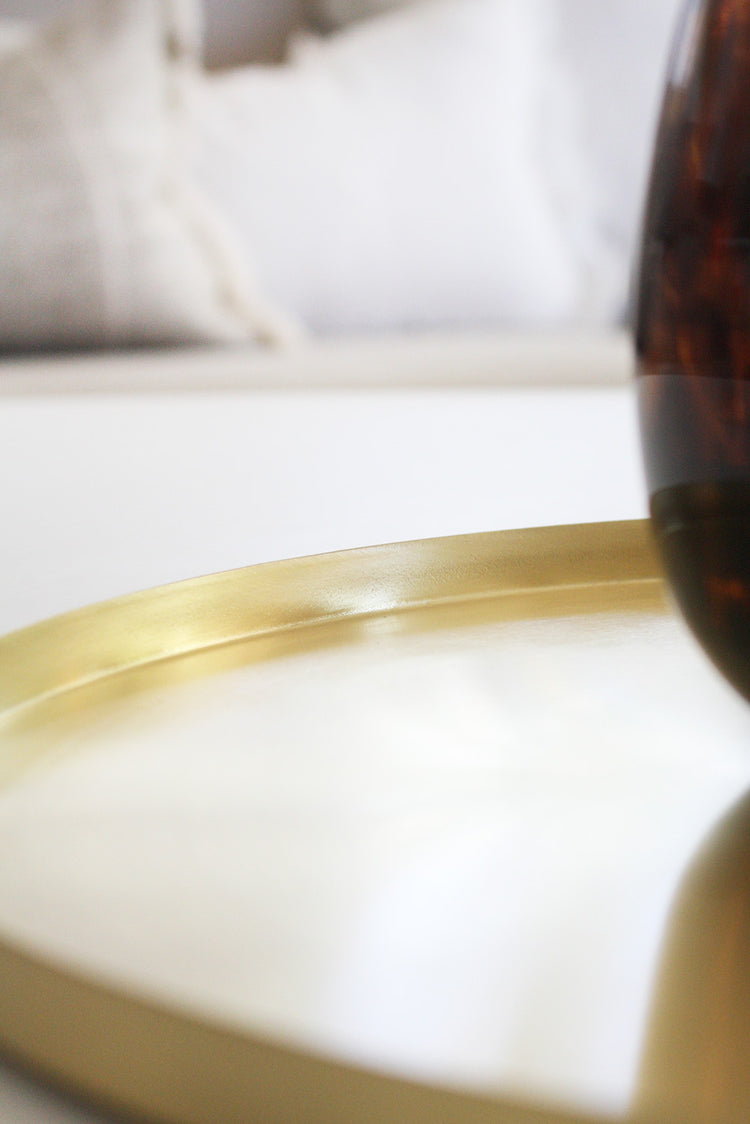 Brass Large Round Tray 35cm