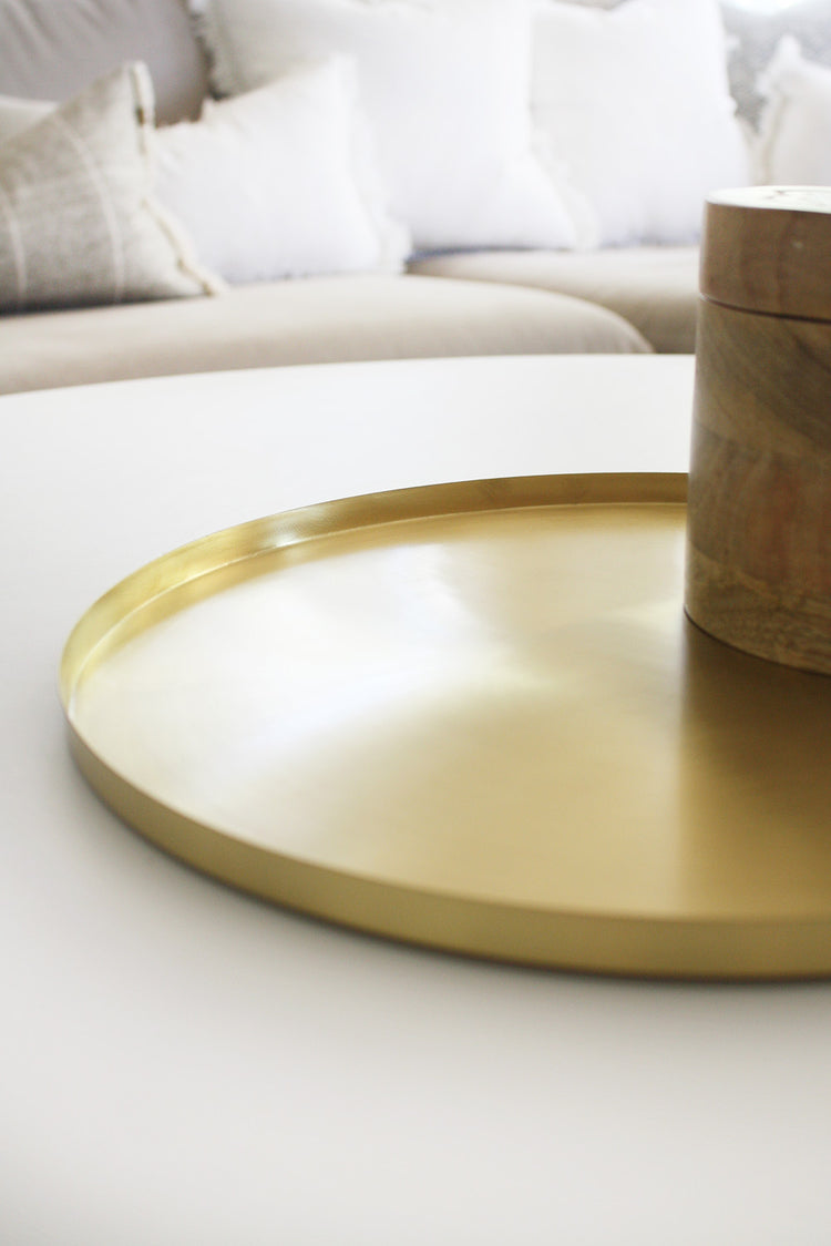 Brass Large Round Tray 35cm