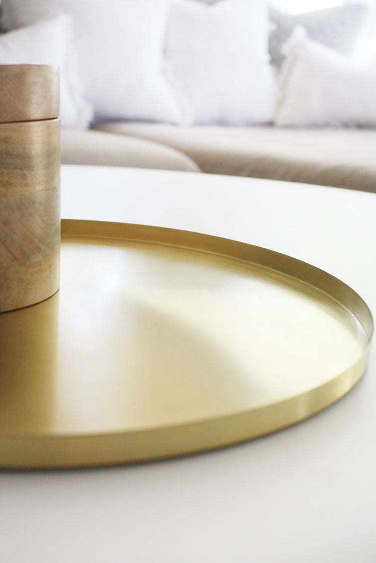 Brass Large Round Tray 35cm