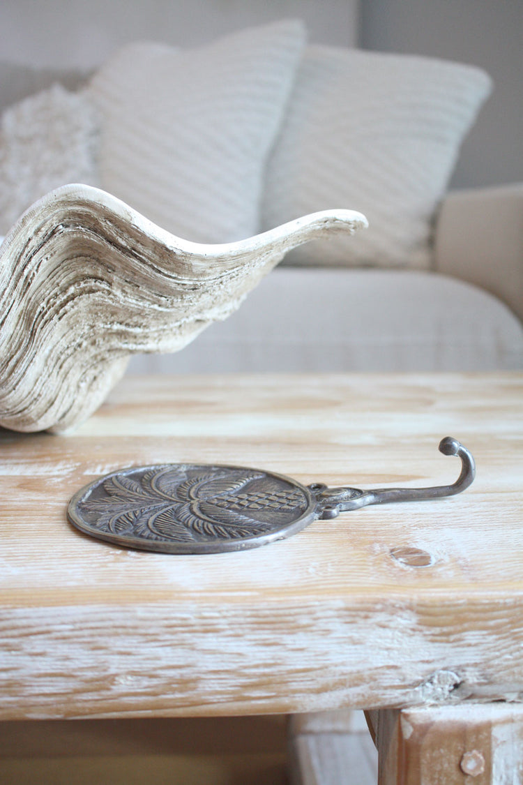 Brass Round Palm Hook - Antiqued