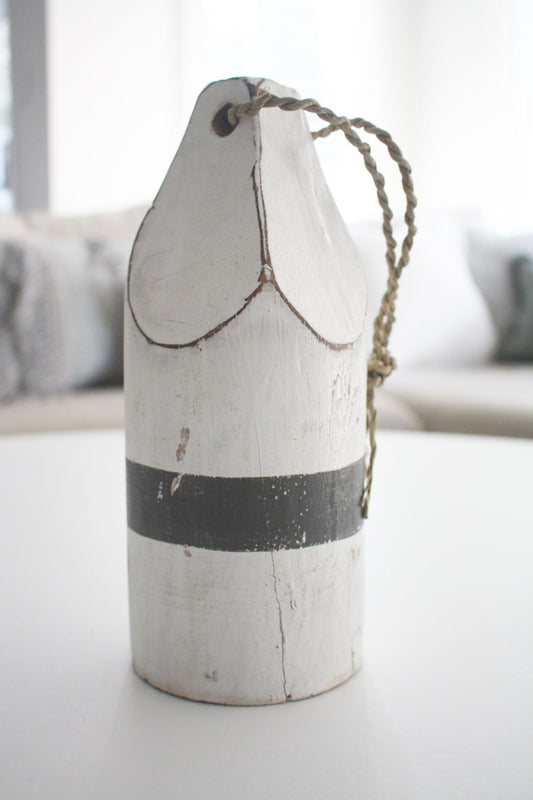 Wood Pencil Top Buoy with Black Stripe