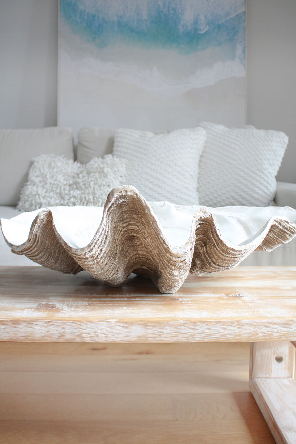 Clam Shell Natural XLarge 69cm Wide - Resin