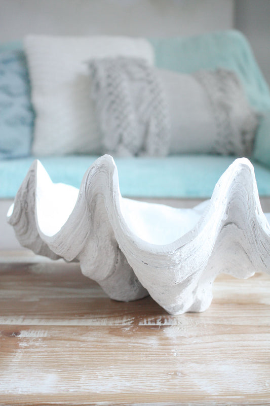 Clam Shell White Small 40cm Wide - Resin